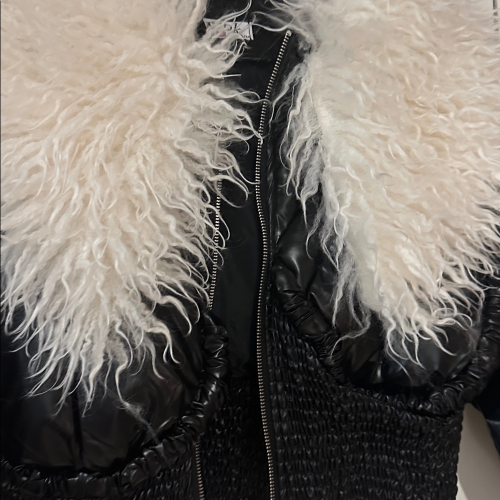 Black and White Faux Fur Jacket - Picture 2 of 5